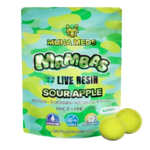 Muha Meds Live Resin Gummies 3000mg - Sour Apple
