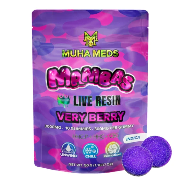 Muha Meds Live Resin Gummies 3000mg - Very Berry